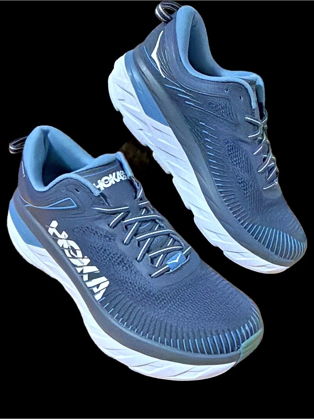 Hoka One Bondi 7 Men’s Running Shoes Blue & White US 11 D
